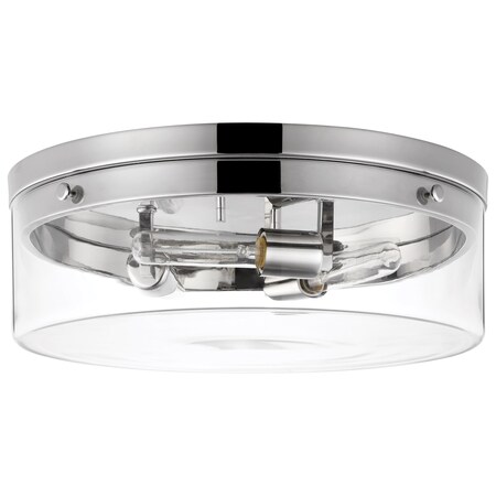 Nuvo Intersection Large Flush Mount - Polished Nickel with Clear Glass 60/7638